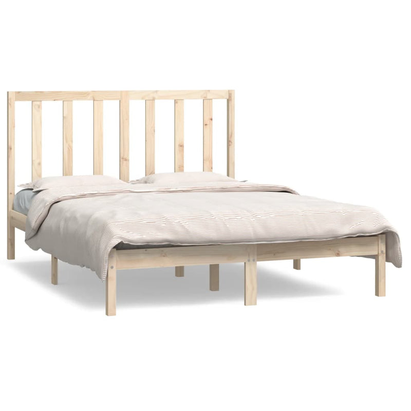 vidaXL tömör fenyőfa ágy matrac nélkül 135 x 190 cm
