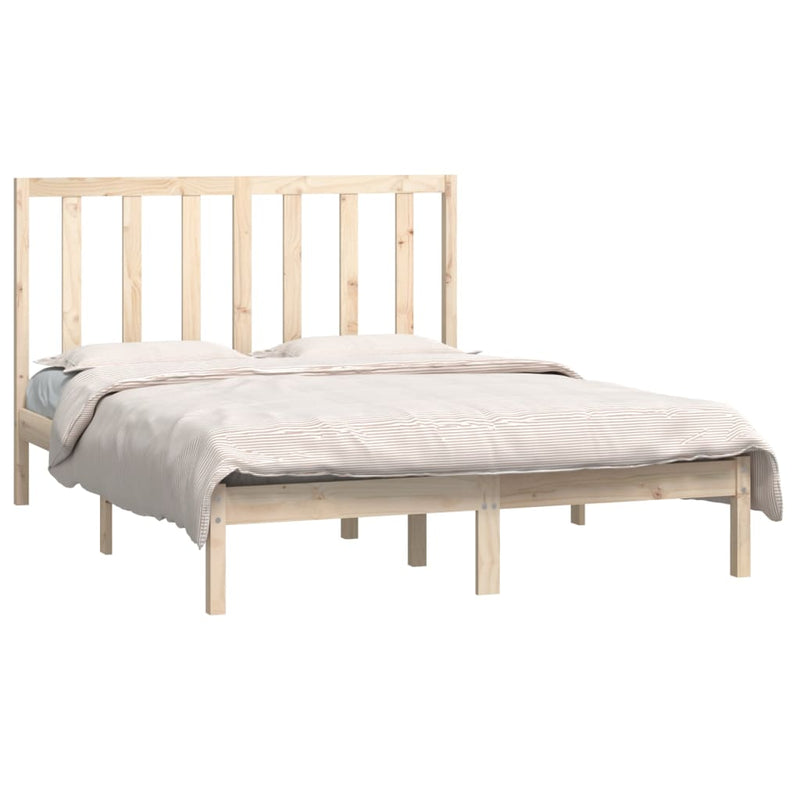 vidaXL tömör fenyőfa ágy matrac nélkül 135 x 190 cm