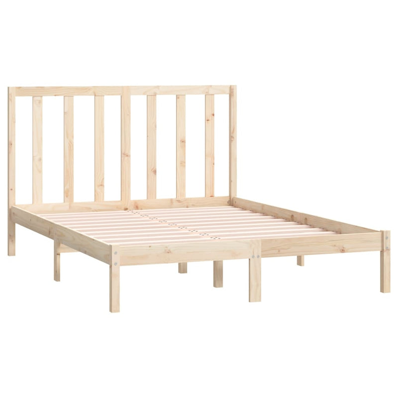 vidaXL tömör fenyőfa ágy matrac nélkül 135 x 190 cm