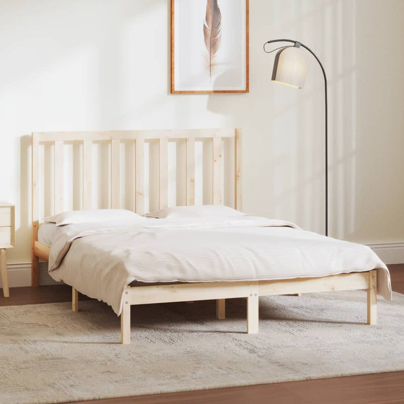 vidaXL tömör fenyőfa ágy matrac nélkül 135 x 190 cm
