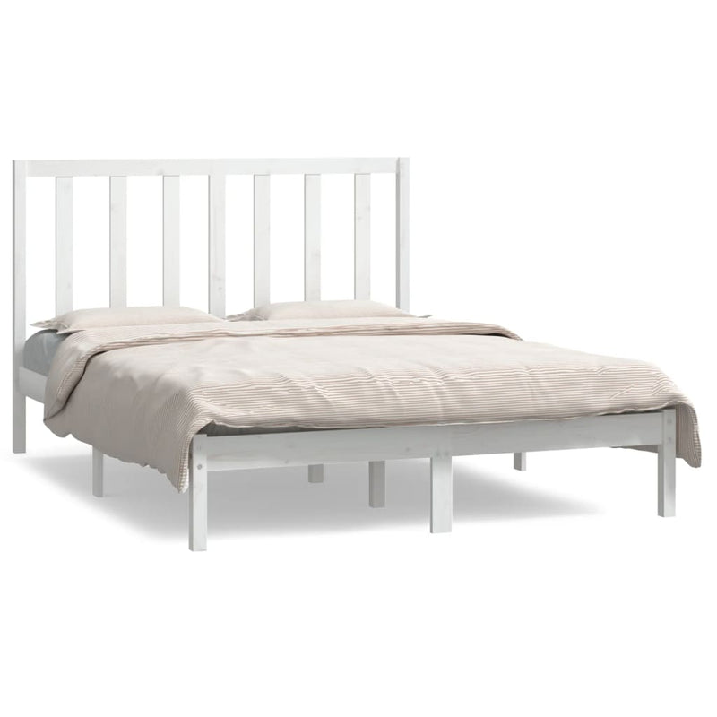 vidaXL fehér tömör fenyőfa ágy matrac nélkül 140x190 cm