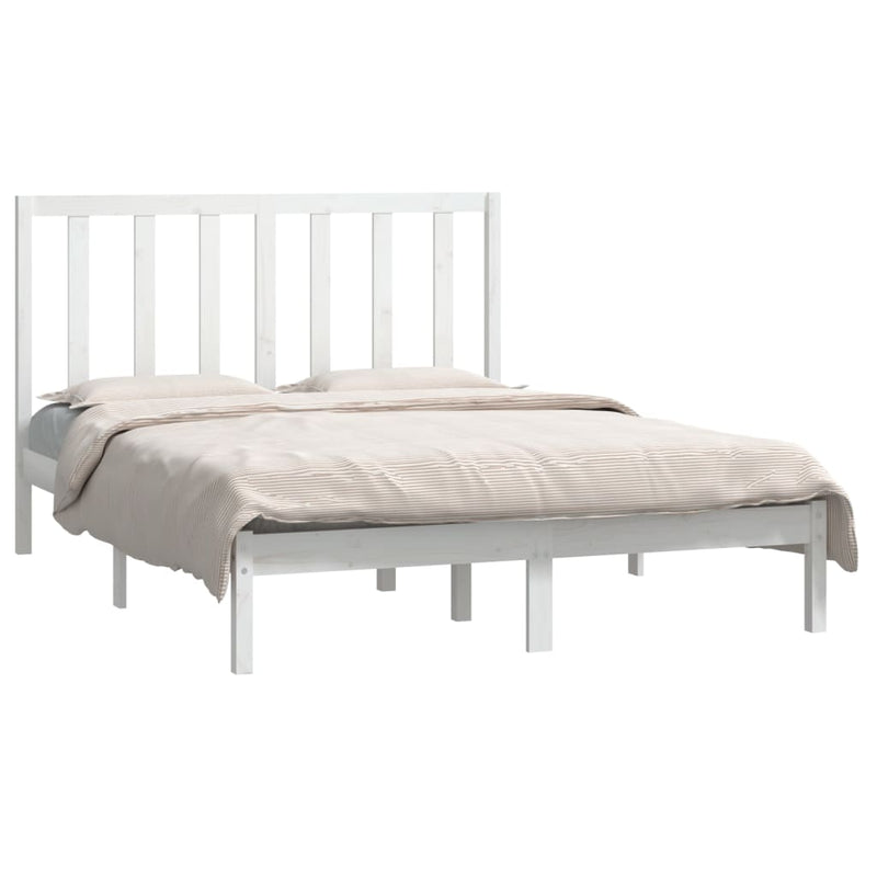 vidaXL fehér tömör fenyőfa ágy matrac nélkül 140x190 cm