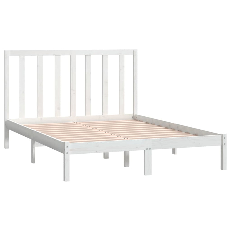 vidaXL fehér tömör fenyőfa ágy matrac nélkül 140x190 cm