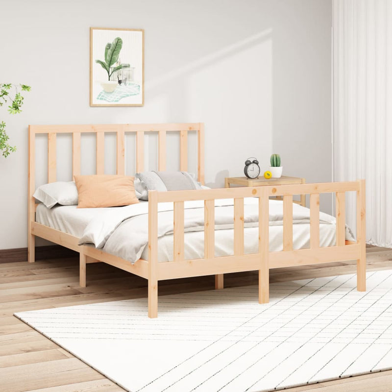 vidaXL tömör fenyőfa ágy matrac nélkül 140 x 200 cm