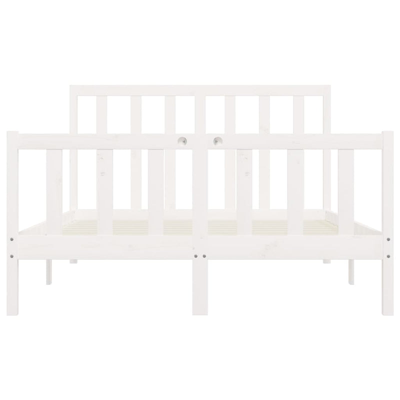 vidaXL fehér tömör fa ágykeret 160 x 200 cm