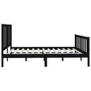 vidaXL fekete tömör fa ágykeret 200 x 200 cm