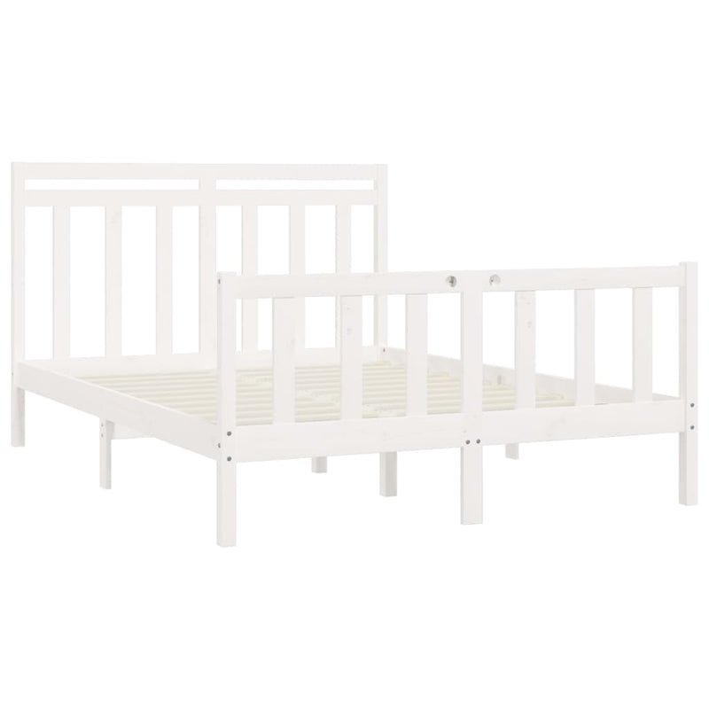 vidaXL fehér tömör fenyőfa ágykeret 160x200 cm