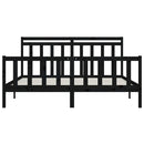 vidaXL fekete tömör fenyőfa ágykeret 200x200 cm
