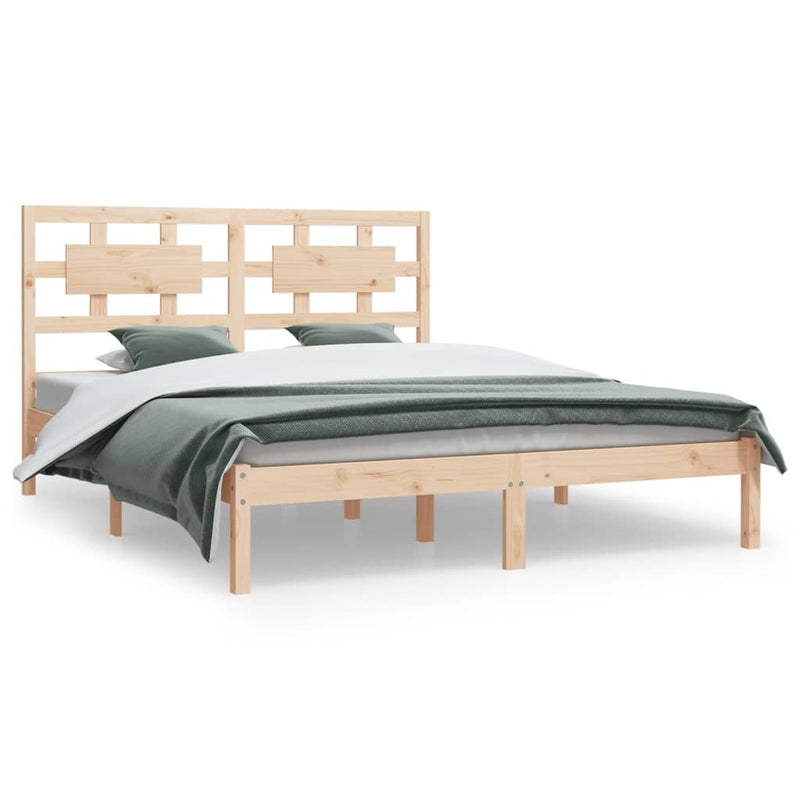 vidaXL tömör fenyőfa ágy matrac nélkül 150x200 cm