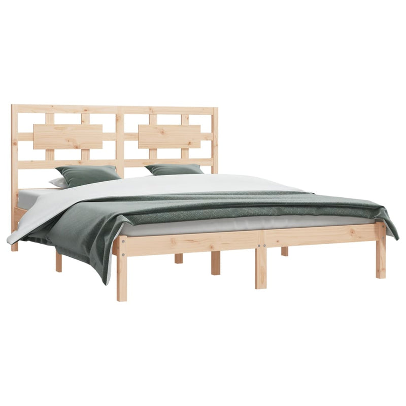 vidaXL tömör fenyőfa ágy matrac nélkül 150x200 cm