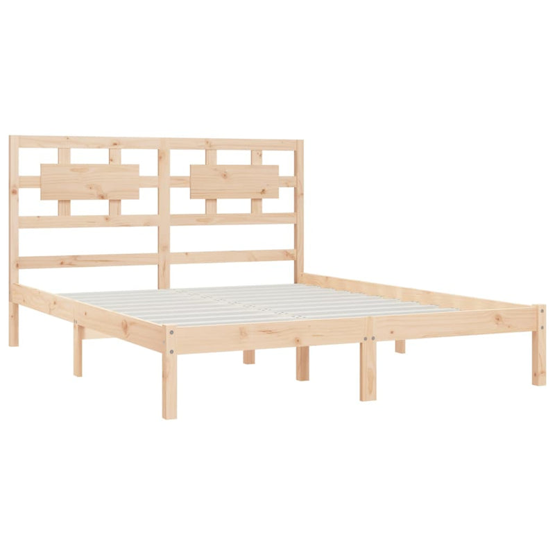 vidaXL tömör fenyőfa ágy matrac nélkül 150x200 cm