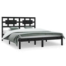 vidaXL fekete tömör fenyőfa ágykeret 200 x 200 cm