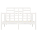 vidaXL fehér tömör fenyőfa ágy matrac nélkül 160 x 200 cm