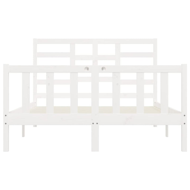 vidaXL fehér tömör fenyőfa ágy matrac nélkül 160 x 200 cm