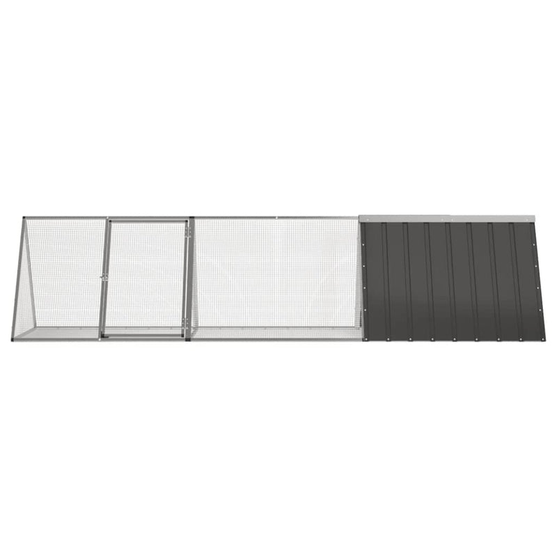 vidaXL antracitszürke horganyzott acél nyúlketrec 302,5x80,5x71 cm