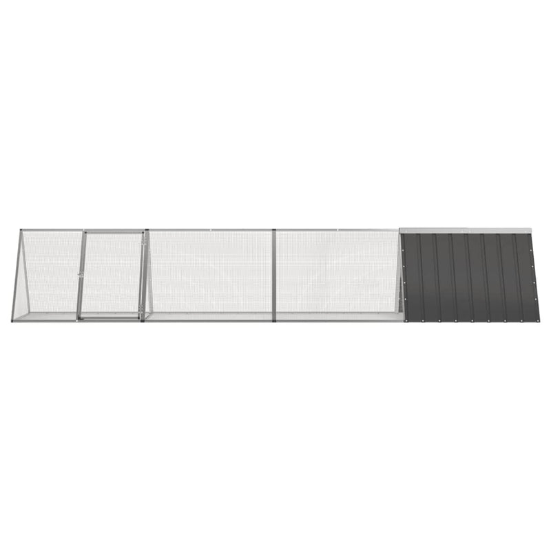 vidaXL antracitszürke horganyzott acél nyúlketrec 403,5x80,5x71 cm