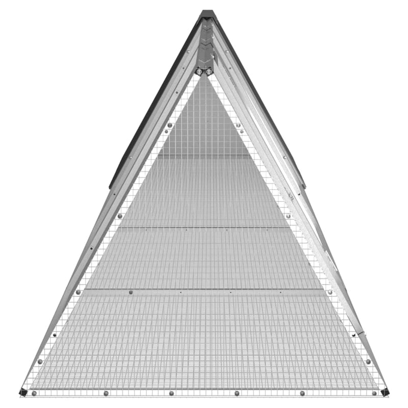 vidaXL antracitszürke horganyzott acél nyúlketrec 403,5x80,5x71 cm