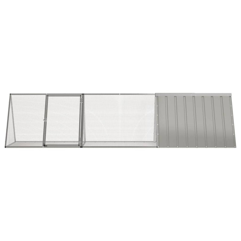 vidaXL szürke horganyzott acél nyúlketrec 302,5 x 80,5 x 71 cm