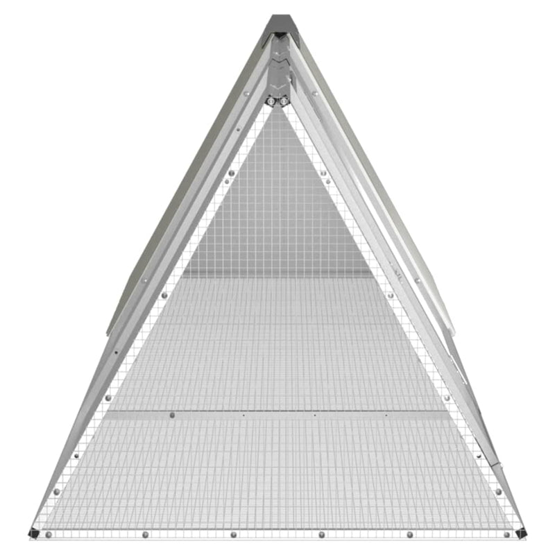 vidaXL szürke horganyzott acél nyúlketrec 302,5 x 80,5 x 71 cm