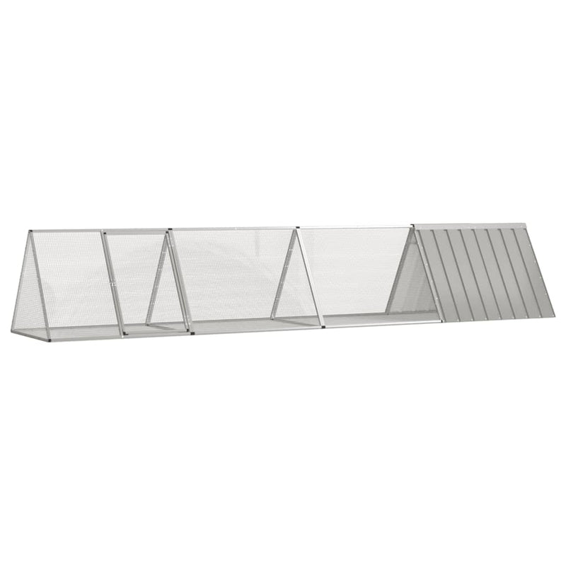 vidaXL szürke horganyzott acél nyúlketrec 403,5x80,5x71 cm