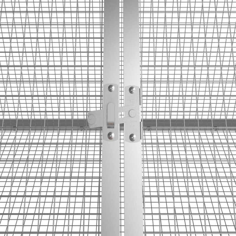 vidaXL szürke horganyzott acél nyúlketrec 403,5x80,5x71 cm