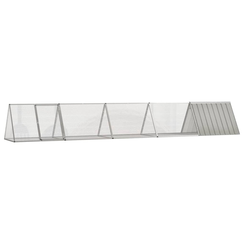 vidaXL szürke horganyzott acél nyúlketrec 504,5x80,5x71 cm