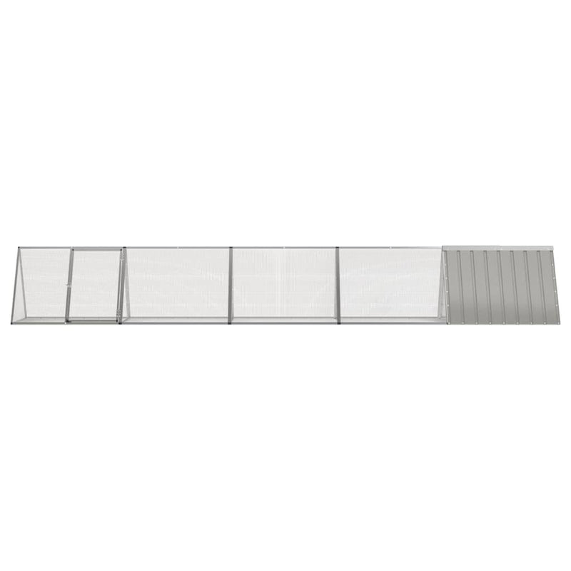 vidaXL szürke horganyzott acél nyúlketrec 504,5x80,5x71 cm