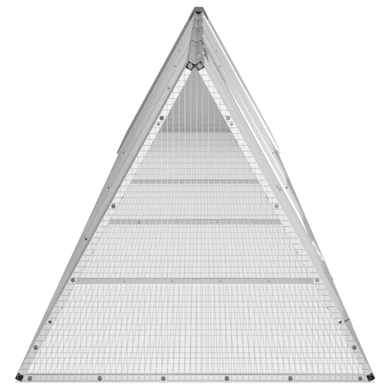 vidaXL szürke horganyzott acél nyúlketrec 504,5x80,5x71 cm