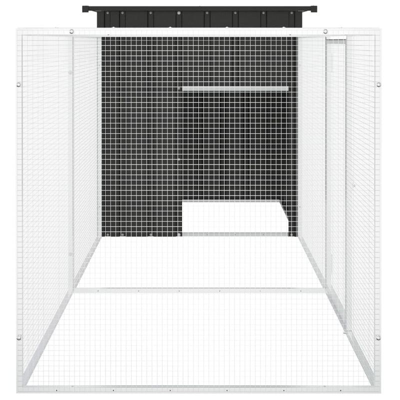 vidaXL antracitszürke horganyzott acél csirkeketrec 300x91x100 cm