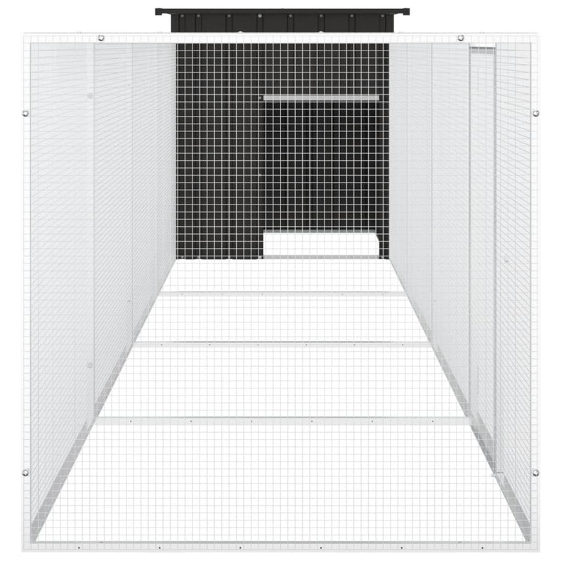 vidaXL antracitszürke horganyzott acél csirkeketrec 500 x 91 x 100 cm