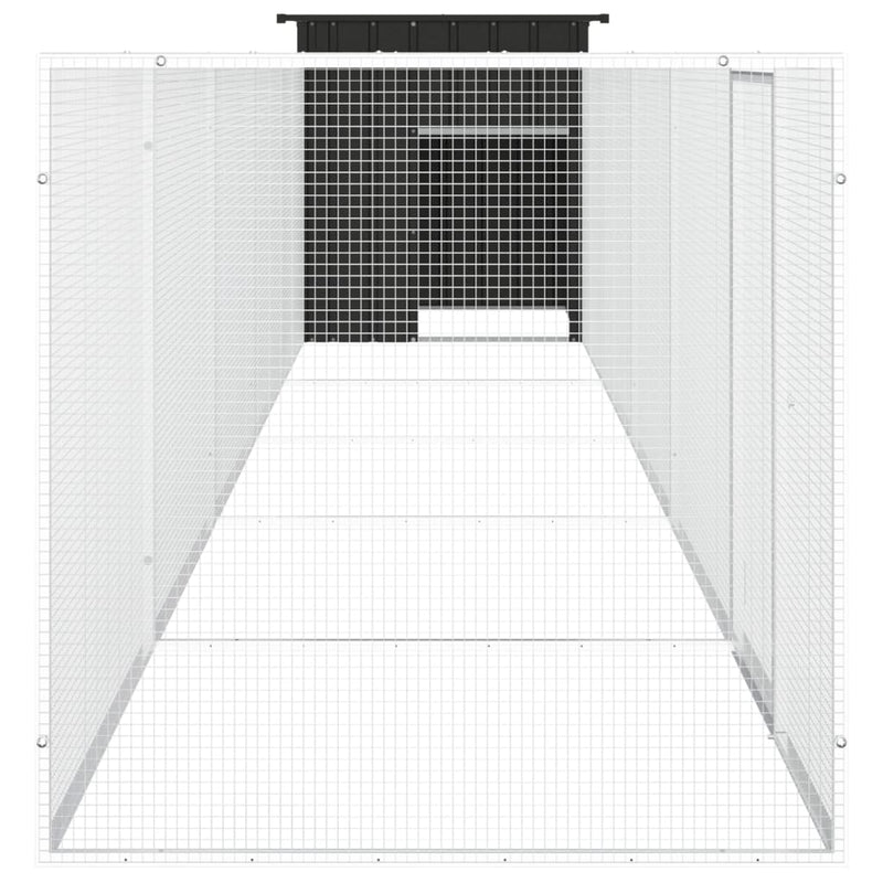 vidaXL antracitszürke horganyzott acél csirkeketrec 600 x 91 x 100 cm