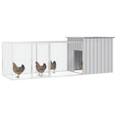 vidaXL szürke horganyzott acél csirkeketrec 300x91x100 cm