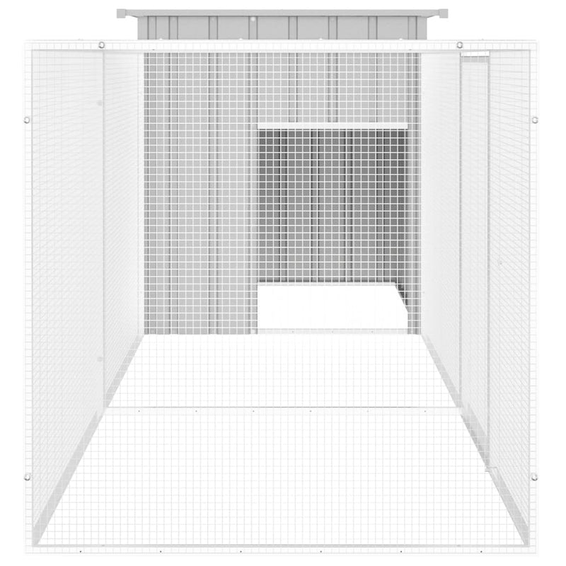 vidaXL szürke horganyzott acél csirkeketrec 300x91x100 cm