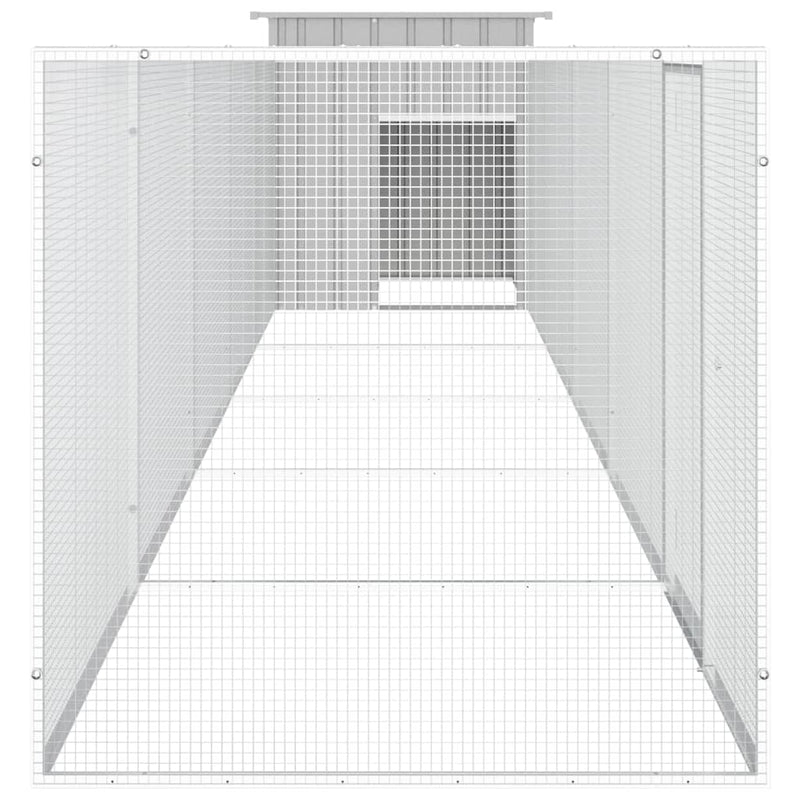 vidaXL szürke horganyzott acél csirkeketrec 600 x 91 x 100 cm