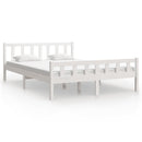 vidaXL King Size fehér tömör fa ágykeret 150 x 200 cm