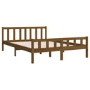 vidaXL King Size mézbarna tömör fa ágykeret 150 x 200 cm