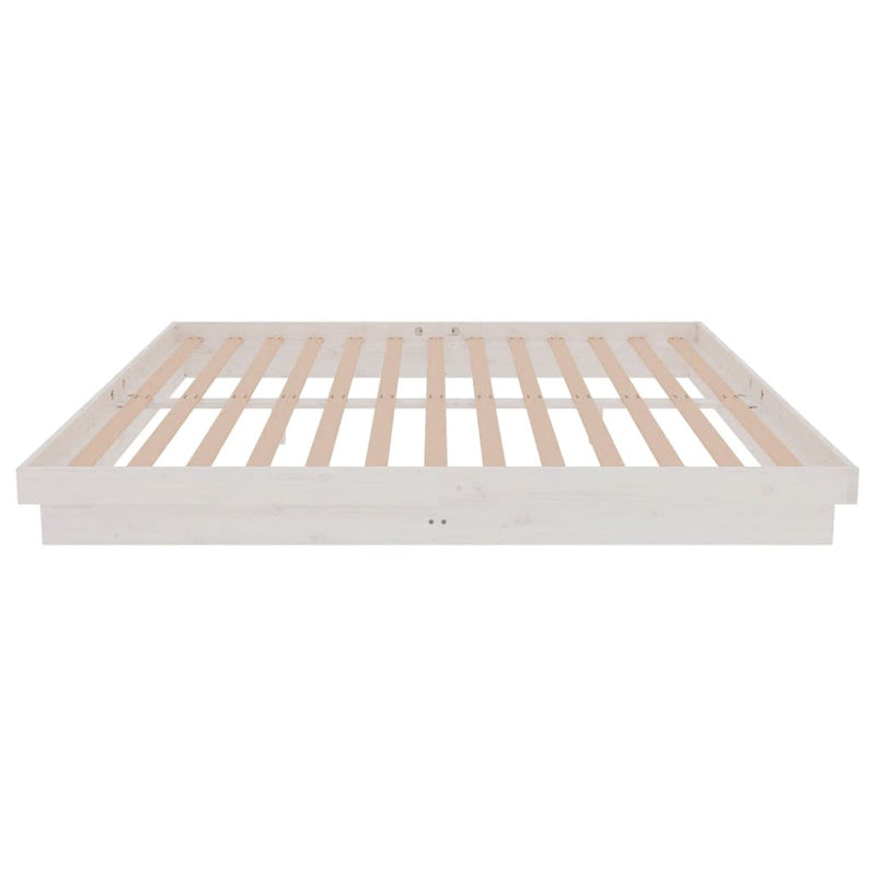 vidaXL Super King fehér tömör fa ágykeret 180 x 200 cm