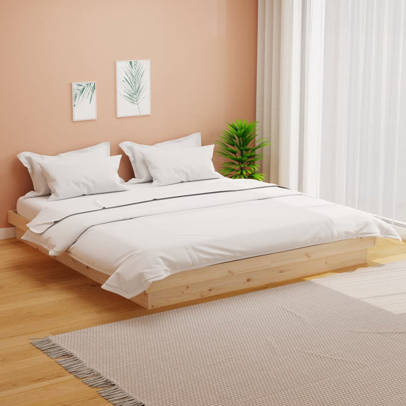 vidaXL tömör fa ágykeret matrac nélkül 200 x 200 cm