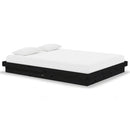 vidaXL Double fekete tömör fa ágykeret 135 x 190 cm
