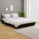 vidaXL Double fekete tömör fa ágykeret 135 x 190 cm