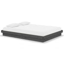 vidaXL szürke tömör fa ágykeret 140 x 190 cm