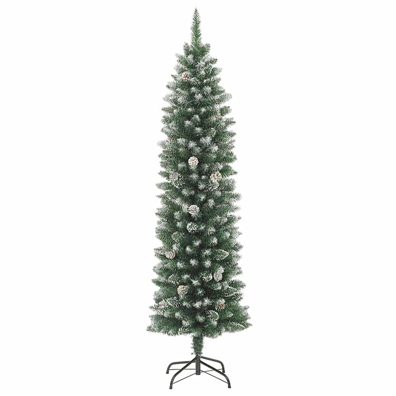 vidaXL vékony PVC műkarácsonyfa állvánnyal 180 cm