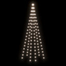vidaXL karácsonyfa zászlórúdon 108 hideg fehér LED-del 180 cm