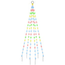 vidaXL karácsonyfa zászlórúdon 108 színes LED-del 180 cm