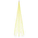 vidaXL karácsonyfa zászlórúdon 310 meleg fehér LED-del 300 cm