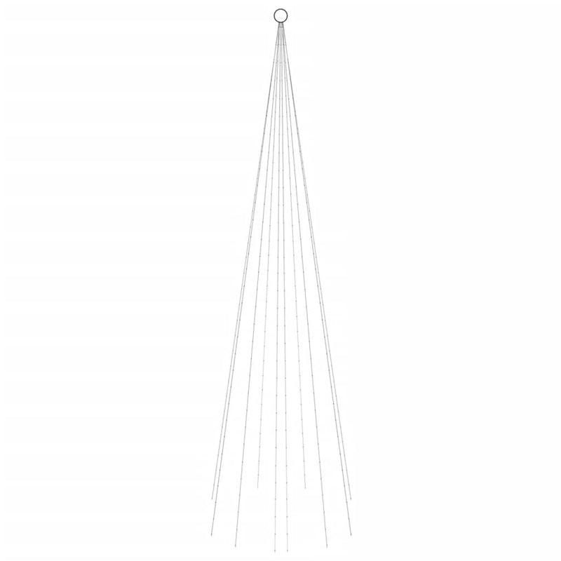 vidaXL karácsonyfa zászlórúdon 310 meleg fehér LED-del 300 cm