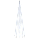 vidaXL karácsonyfa zászlórúdon 310 hideg fehér LED-del 300 cm