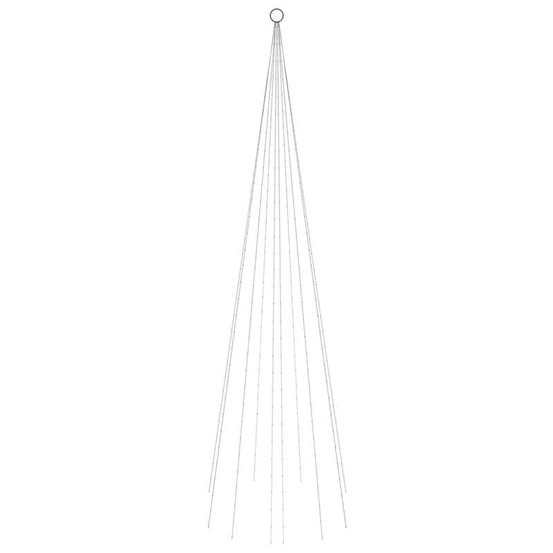 vidaXL karácsonyfa zászlórúdon 310 kék LED-del 300 cm