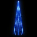 vidaXL karácsonyfa zászlórúdon 310 kék LED-del 300 cm