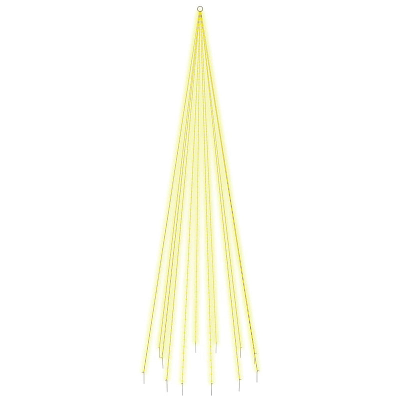 vidaXL karácsonyfa zászlórúdon 732 meleg fehér LED-del 500 cm